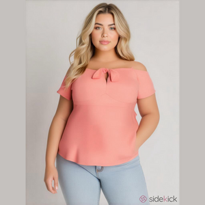 Torrid Super Soft Pink Tie-Front Off-Shoulder Top Size 3X